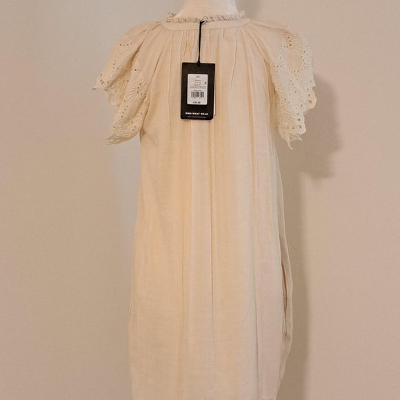 Who What Wear Eyelet Lace Flutter Sleeve Dress Size XS NWT - Picture 7 of 7